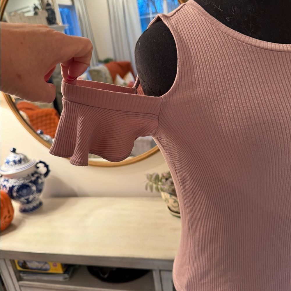 Pink Cold Shoulder Top - Picture 2 of 4
